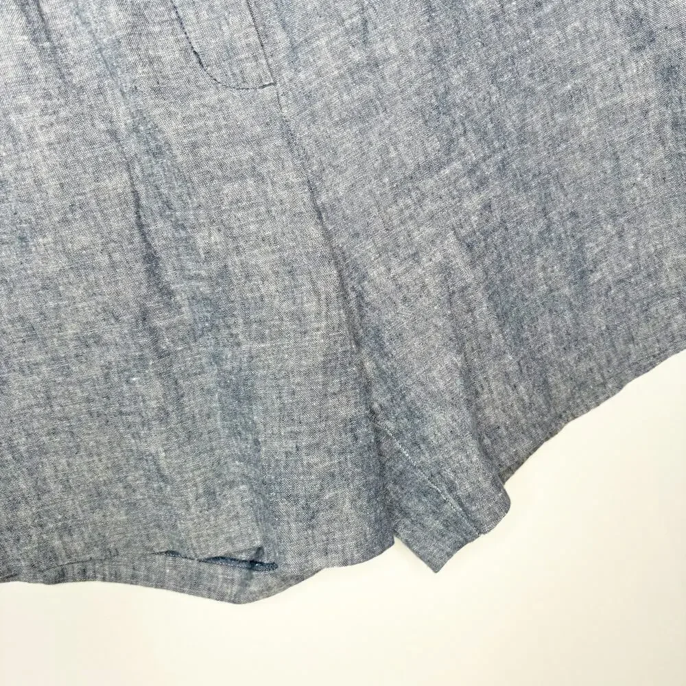 Boden Linen Cotton Blend 6" Classic Blue Short Womens Size 6 Slash Pockets - Picture 5 of 10